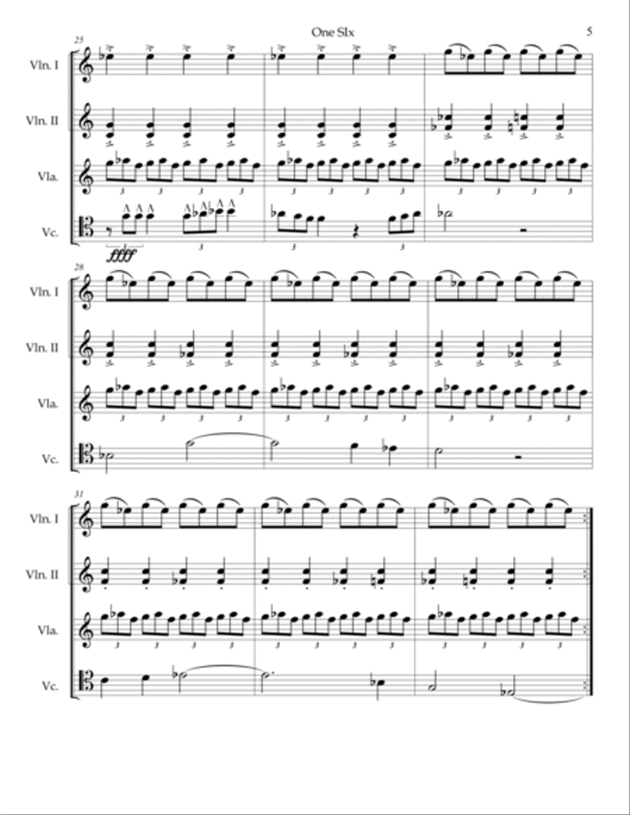 ONE-SIX String Quartet scores gallery preview page 5