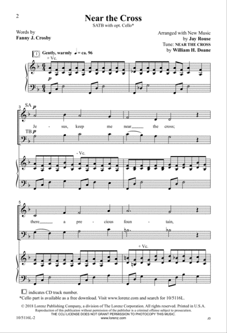 Near the Cross Near the Cross 4-Part scores gallery preview page 2