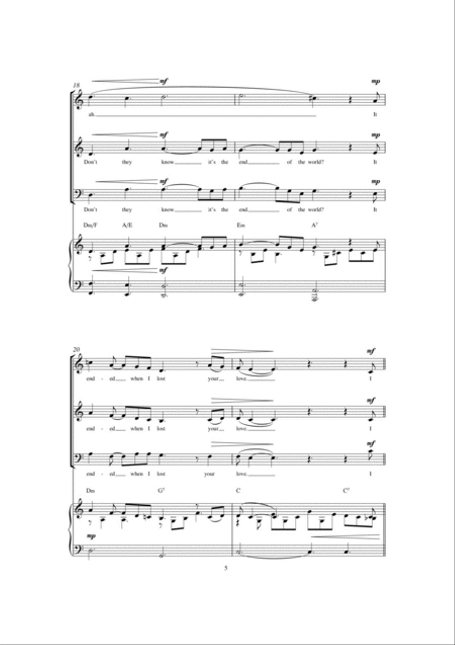 The End Of The World (arr. Patrick Gazard) 3-Part scores gallery preview page 5