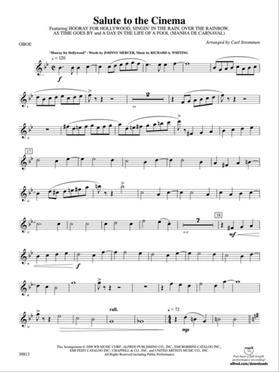 Salute to the Cinema: Oboe Concert Band scores gallery preview page 1