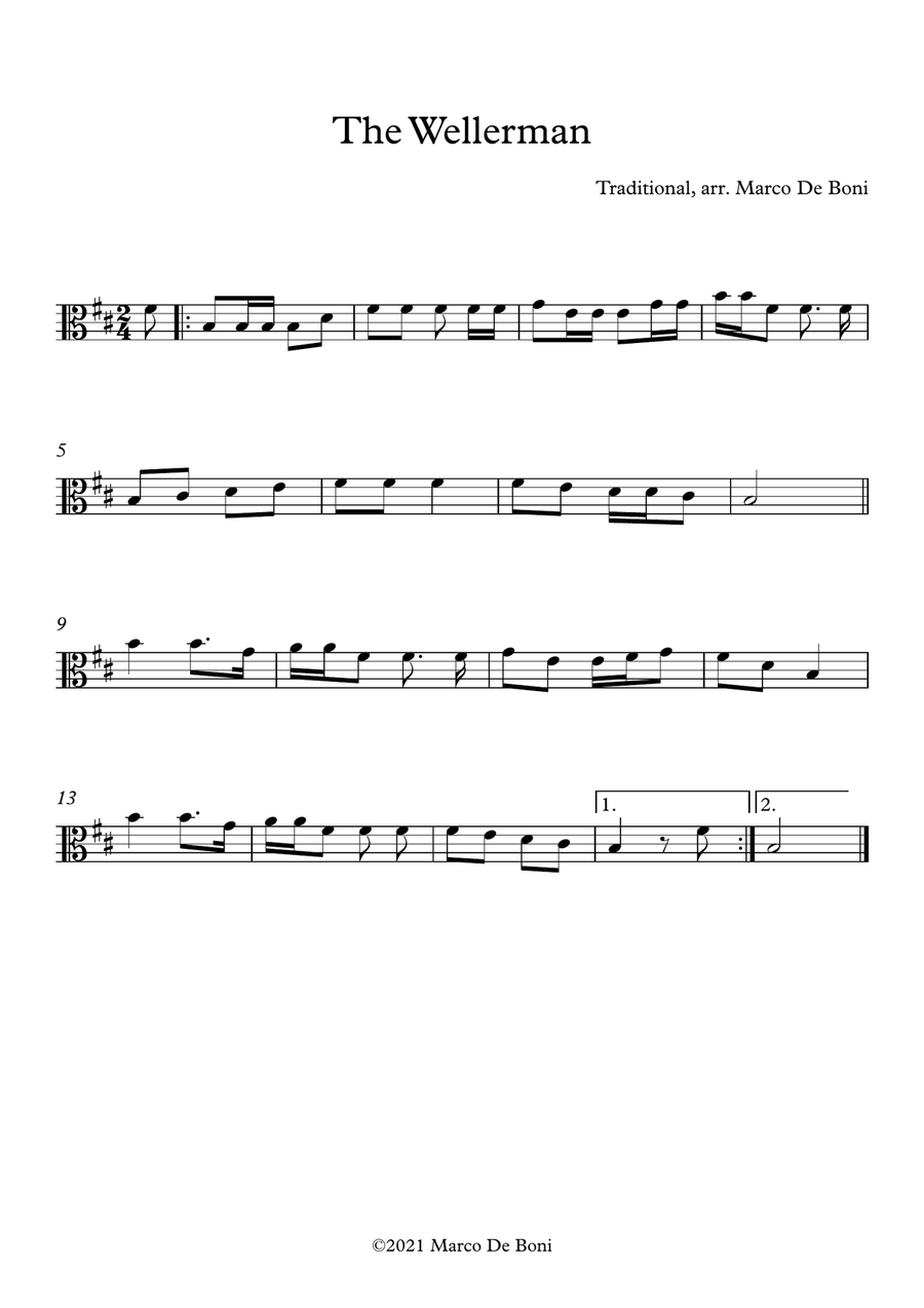 The Wellerman (Traditional Sea Shanty): easy viola arrangement Viola Solo scores gallery preview page 1