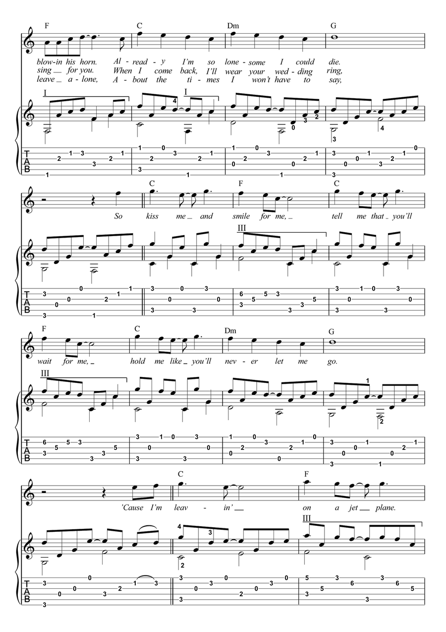 Leaving On A Jet Plane String Duet scores gallery preview page 2