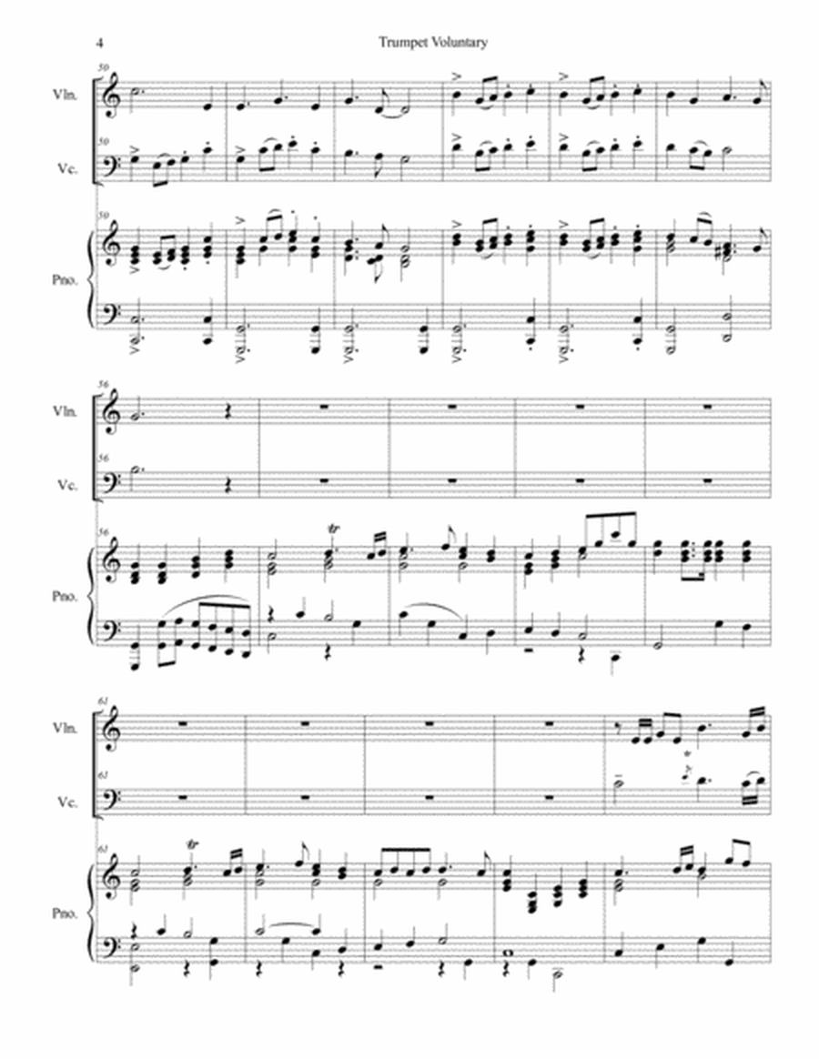 Trumpet Voluntary (Duet for Violin and Cello - Piano Accompaniment) image number null