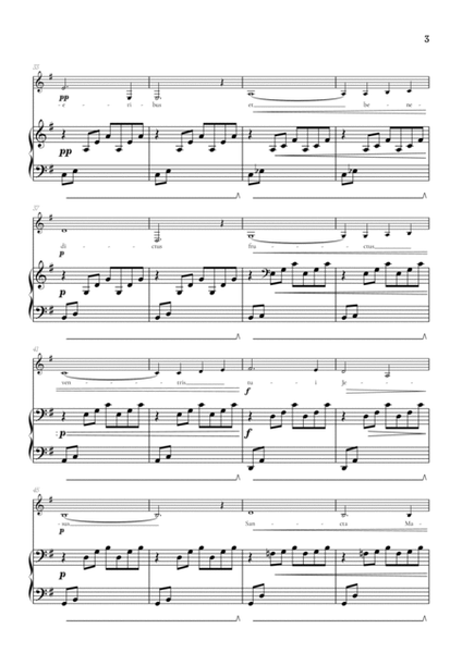 Bach / Gounod Ave Maria in G major • contralto sheet music with piano accompaniment image number null