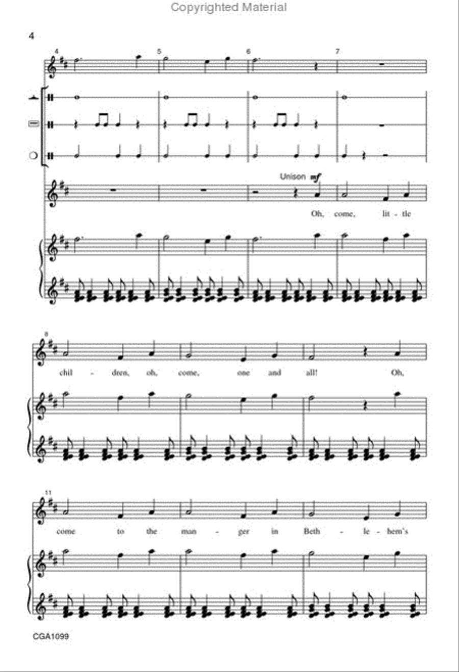 Oh, Come, Little Children Unison Choir scores gallery preview page 3