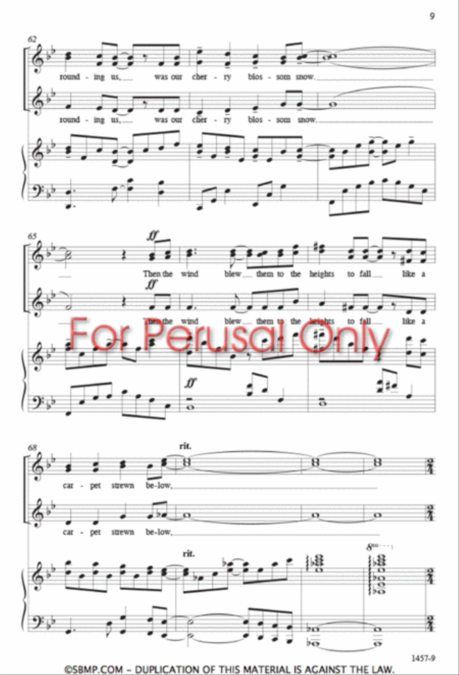 Cherry Blossom Snow - SSA Octavo SSA scores gallery preview page 8