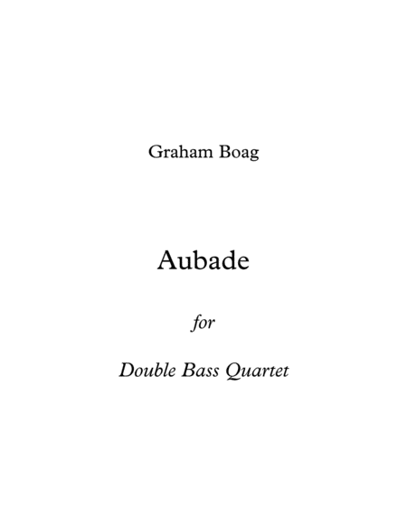 Aubade for Double Bass Quartet image number null