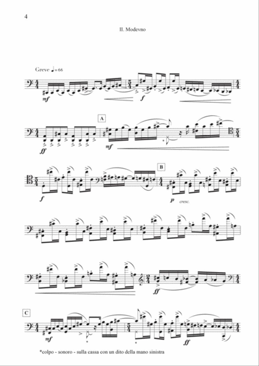 Alberto Cara: 4-BIS (ES-20-049) Cello Solo scores gallery preview page 4