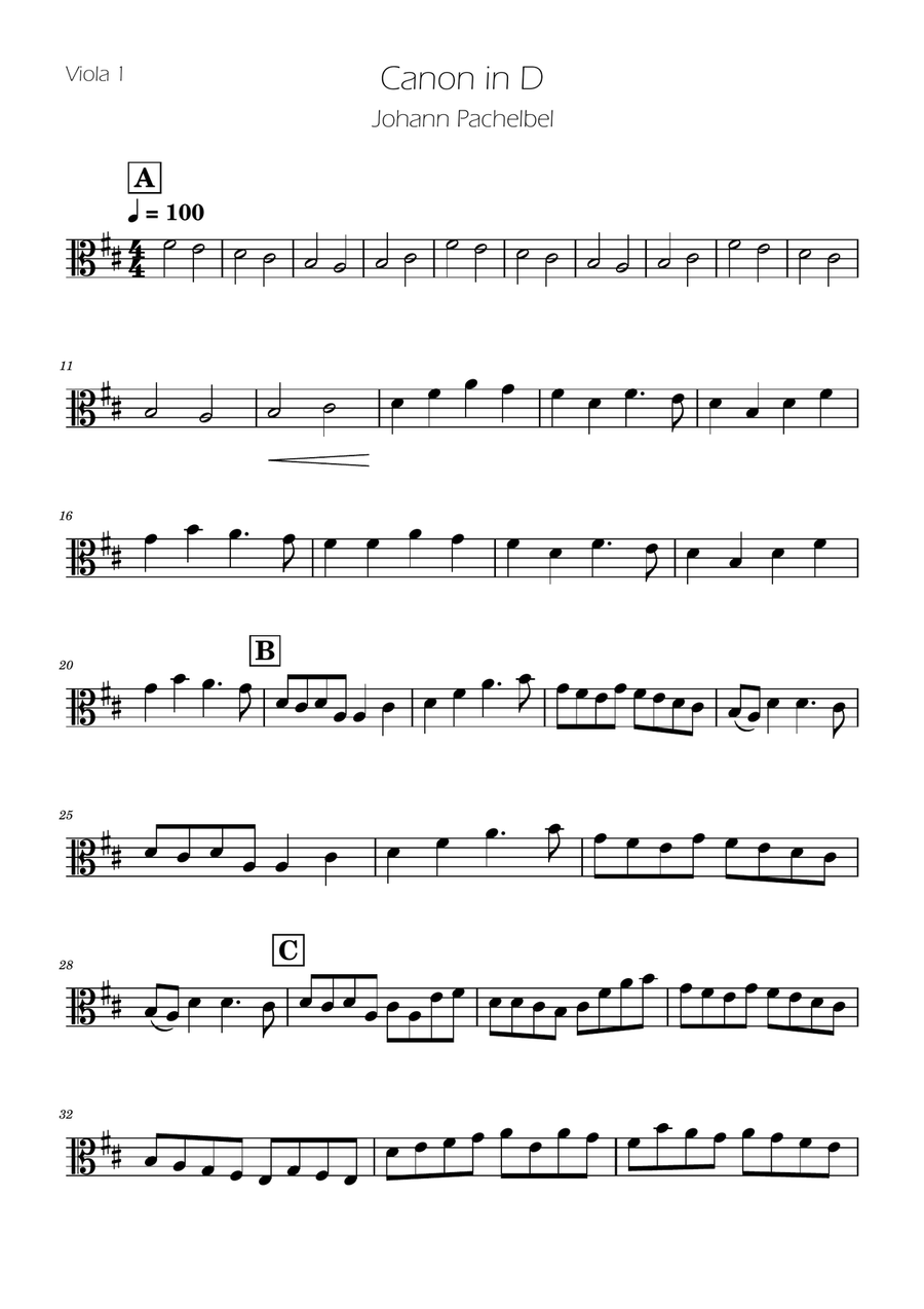 Canon in D - Viola Duet String Duet scores gallery preview page 5