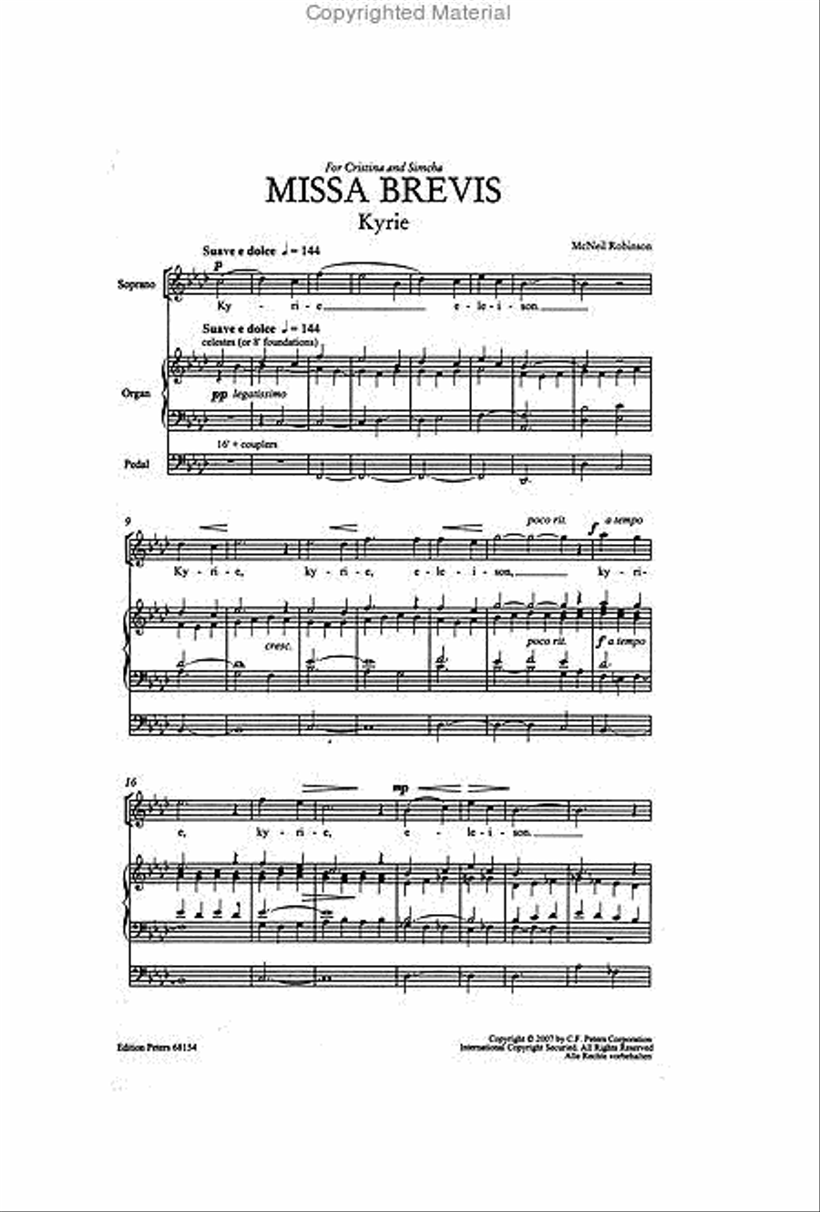 Missa Brevis for SATB Choir and Organ image number null