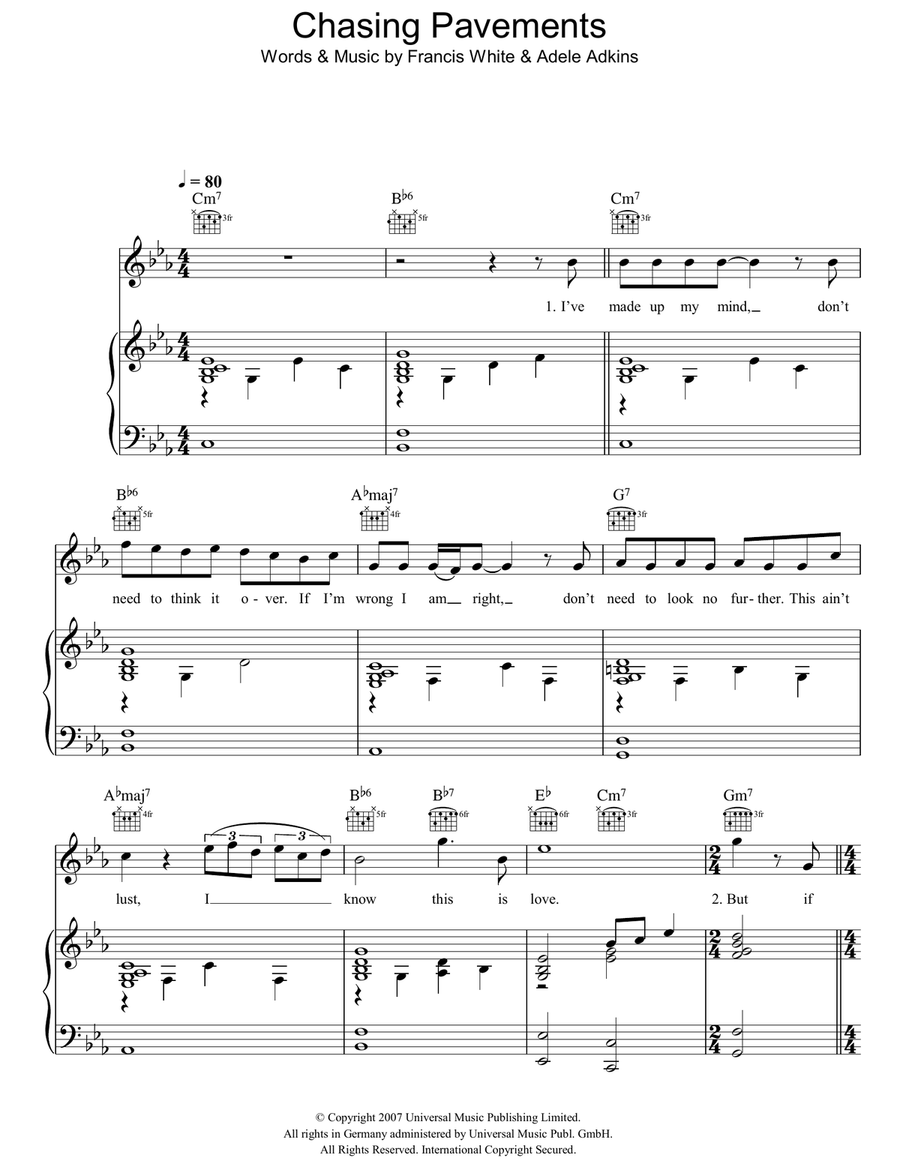 Chasing Pavements Acoustic Guitar scores gallery preview page 1