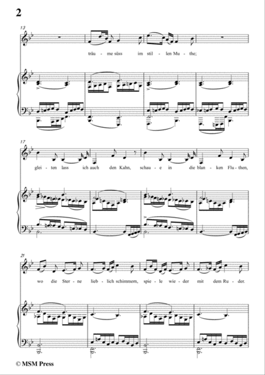 Schubert-Der Schiffer,in B flat Major,for Voice&Piano Voice scores gallery preview page 4