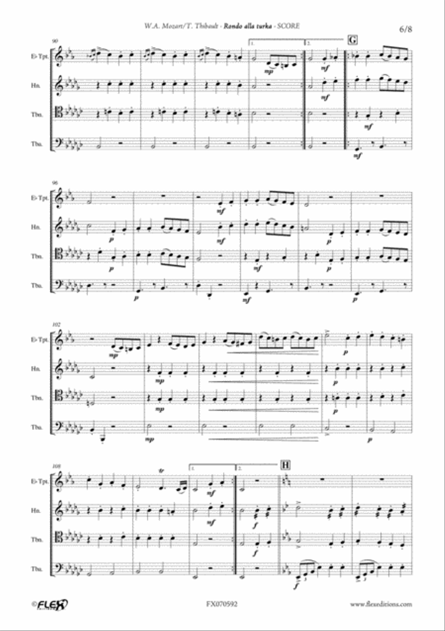 Rondo alla Turka Brass Quartet scores gallery preview page 6