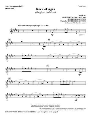 Book cover for Rock of Ages (Forgiven and Free) - Alto Sax (sub. Horn)