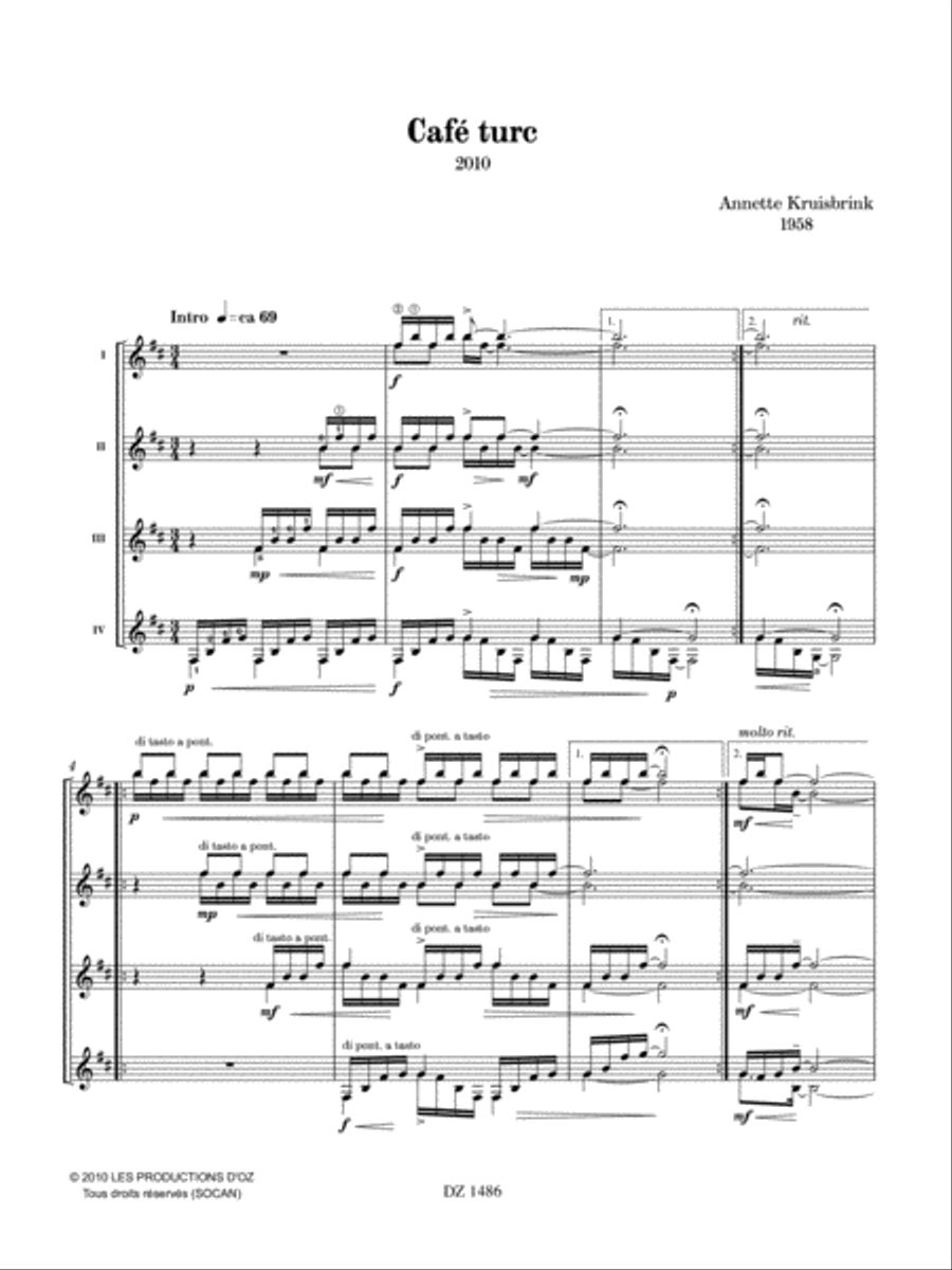 Café turc Guitar Ensemble scores gallery preview page 2