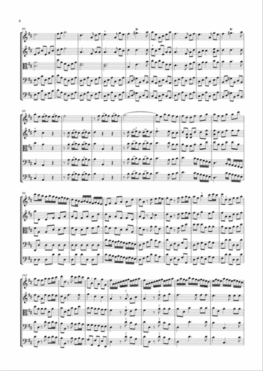 Handel Overture to the Royal Fireworks arranged for strings String Orchestra scores gallery preview page 4
