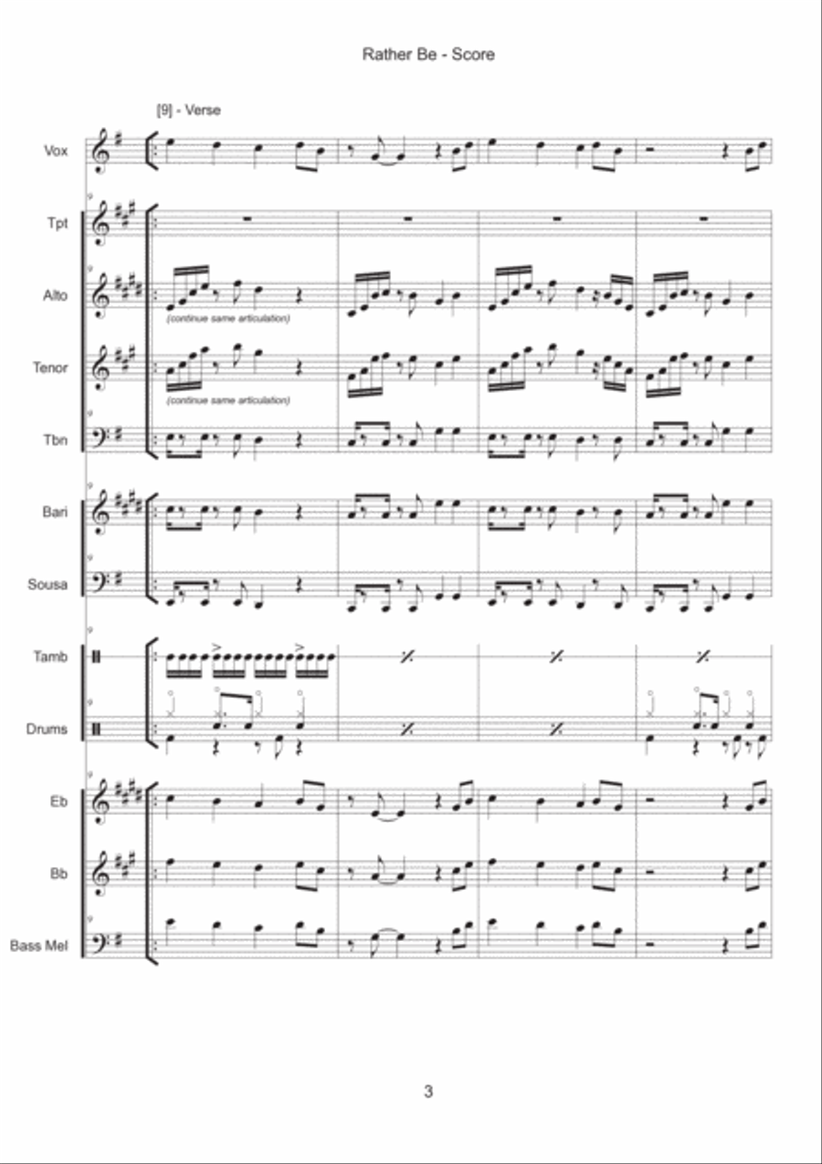 Rather Be Large Ensemble scores gallery preview page 3