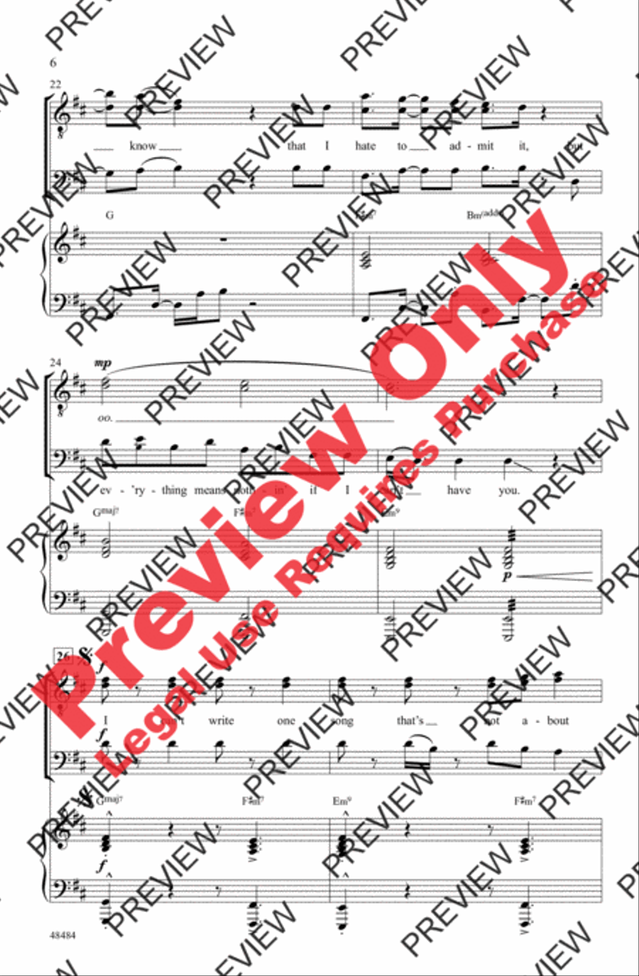 If I Can't Have You Men's Choir scores gallery preview page 6