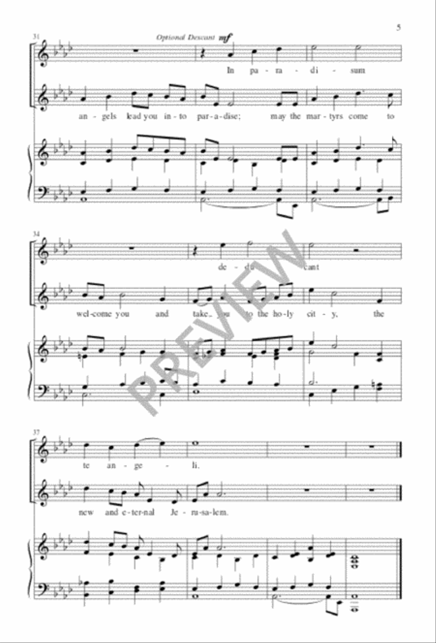 May the Angels Lead You into Paradise Unison Choir scores gallery preview page 6