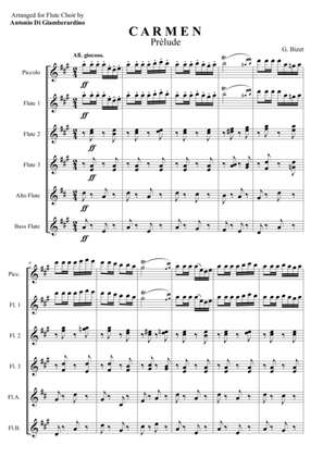Book cover for CARMEN PRELUDE for flute choir