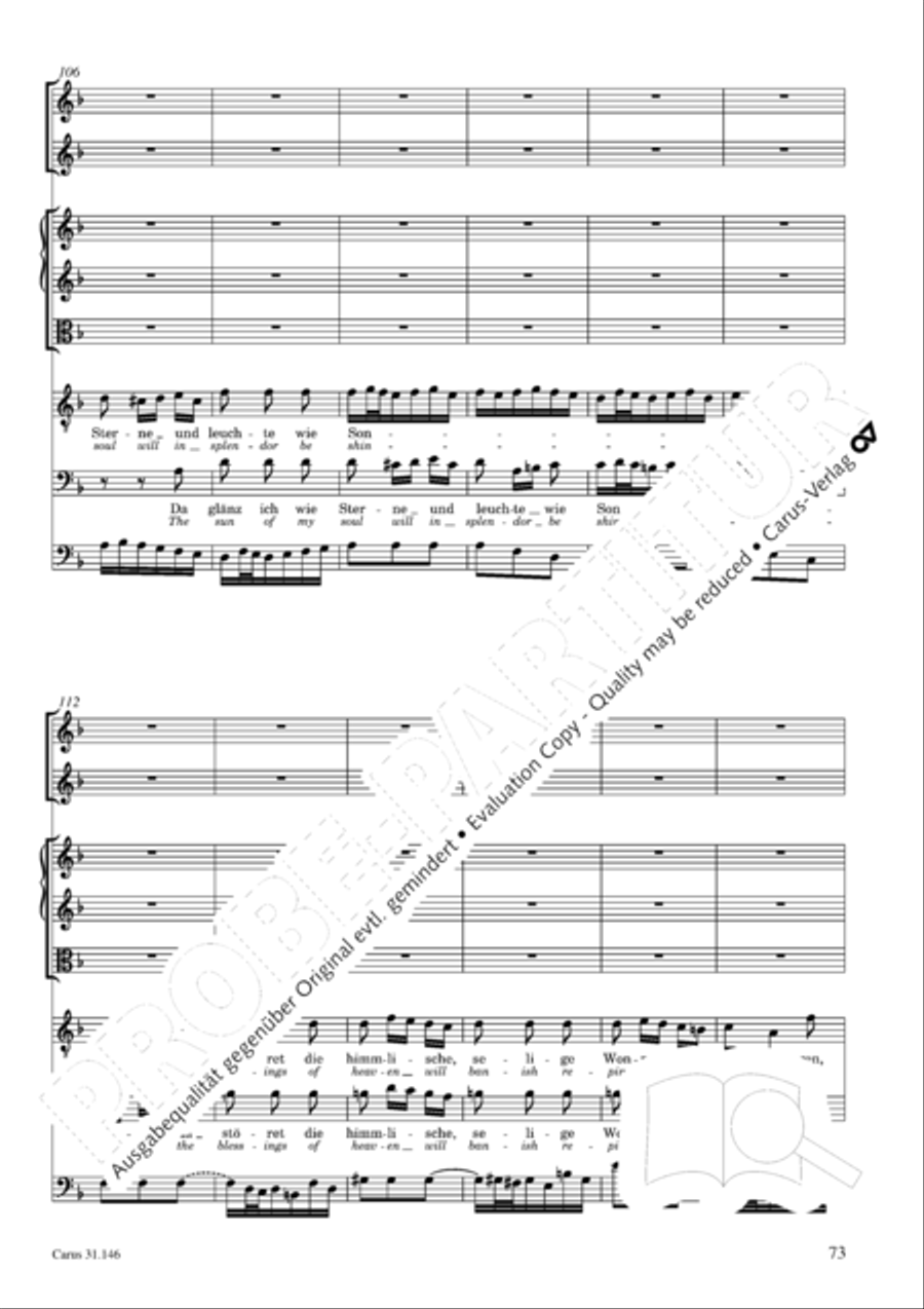 Through bitter tribulation we enter into God's kingdom (Wir mussen durch viel Trubsal in das Reich Gottes eingehen) 4-Part scores gallery preview page 74