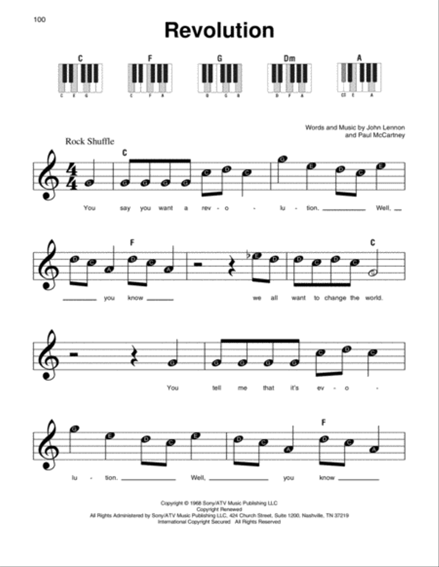 Revolution Easy Piano scores gallery preview page 1