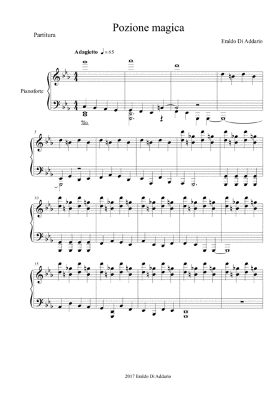 Pozione magica Easy Piano scores gallery preview page 1