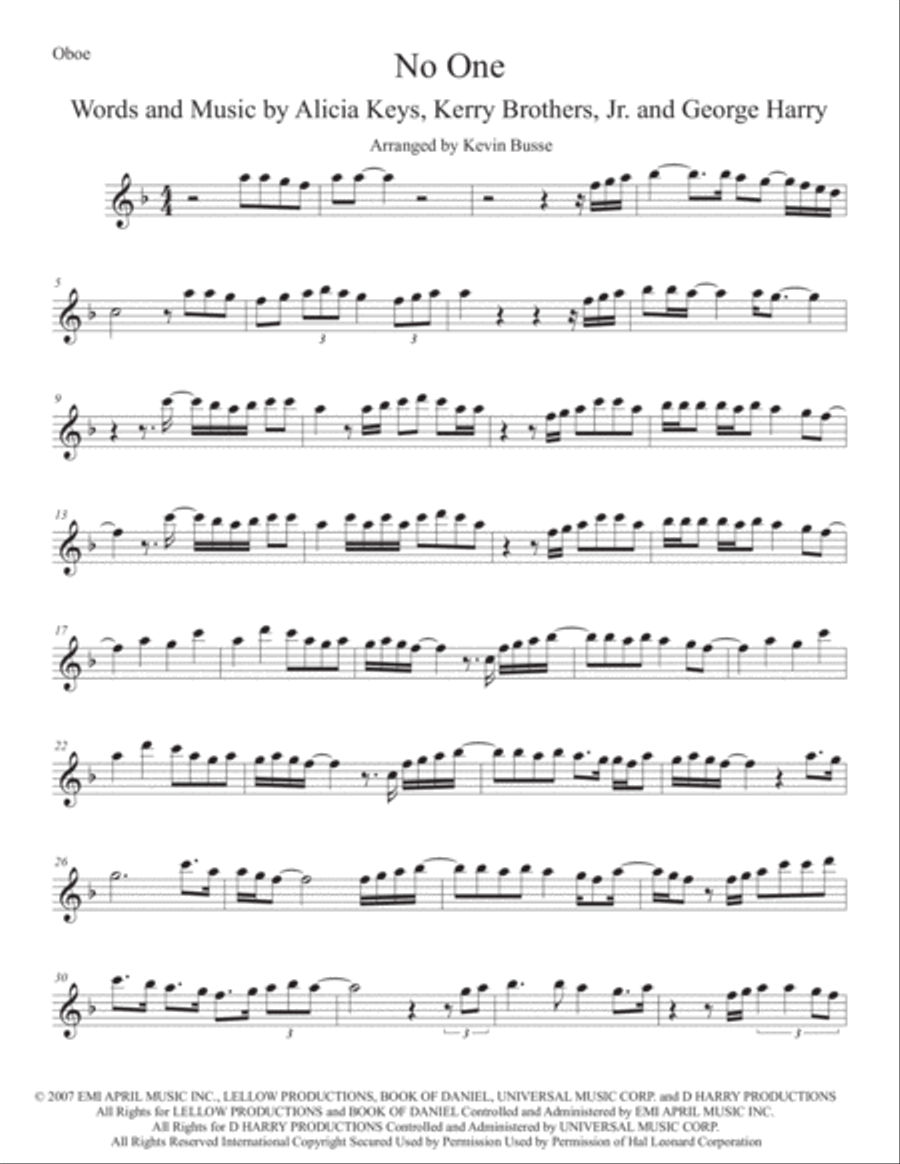 No One Oboe Solo scores gallery preview page 1