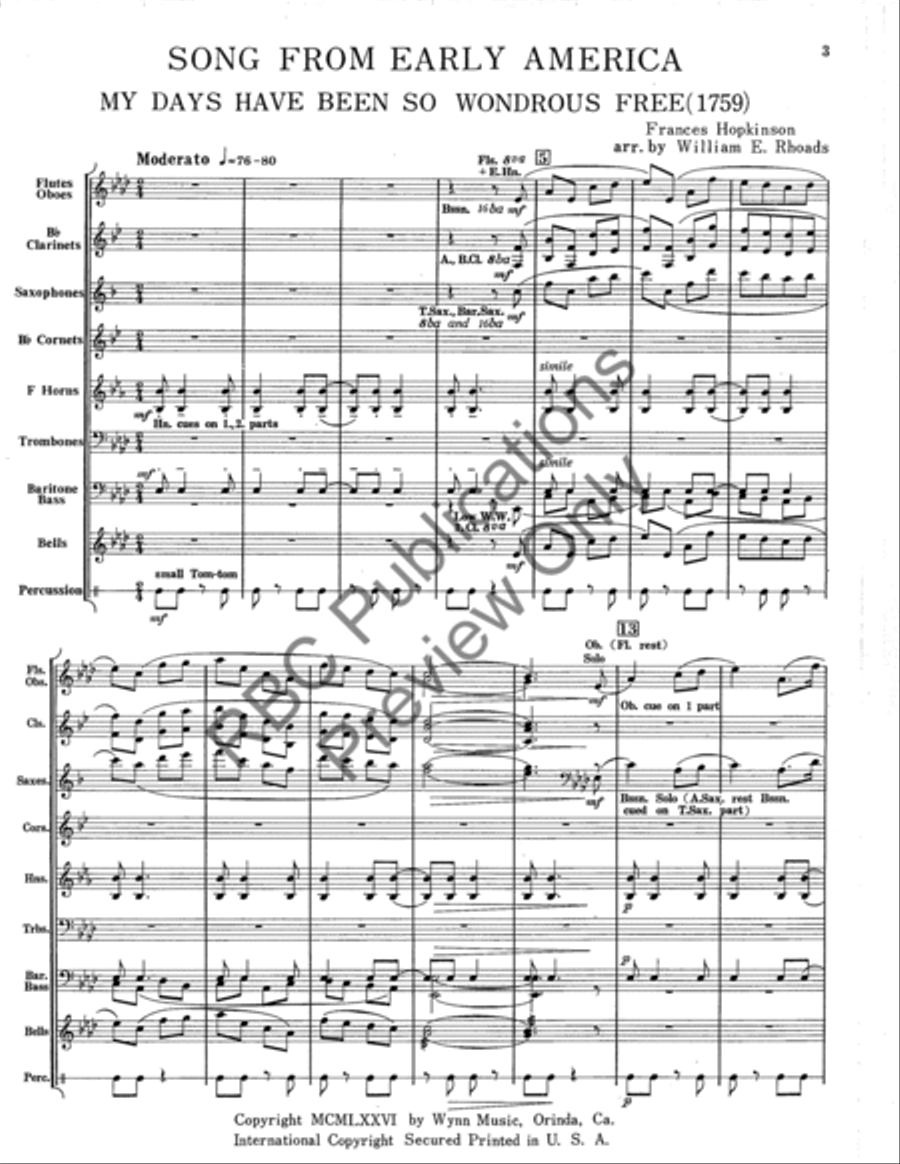 Song From Early America (Score) Concert Band scores gallery preview page 4