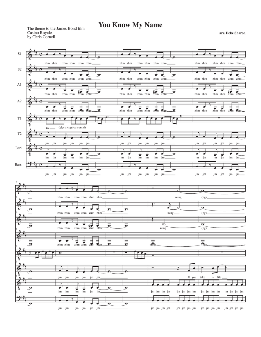 You Know My Name from CASINO ROYALE 4-Part scores gallery preview page 1