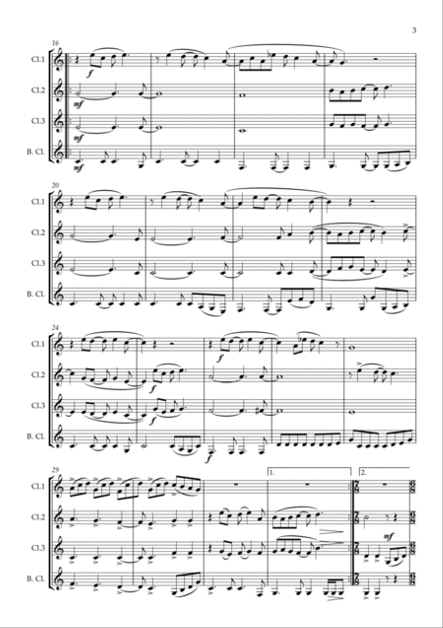 Here Comes The Sun Clarinet Quartet scores gallery preview page 4