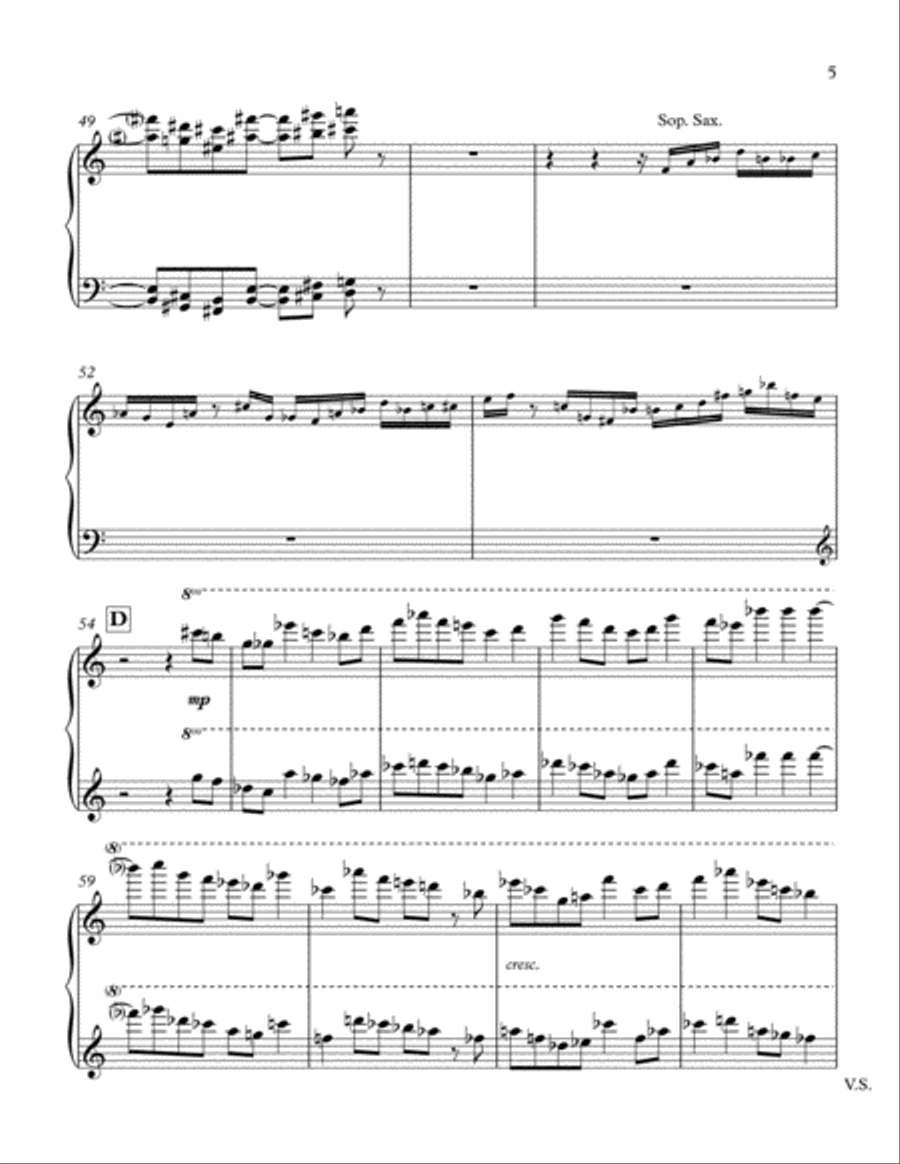 glitter-in-G, not gold for Alto Saxophone, Tenor Saxophone and Piano - Piano Part Small Ensemble scores gallery preview page 5