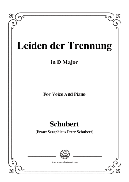 Schubert-Leiden der Trennung,in D Major,for Voice&Piano image number null