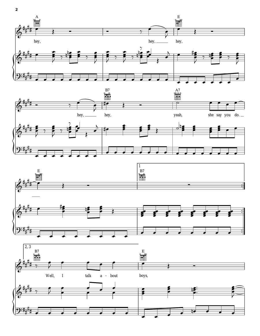 Boys Piano, Vocal, Guitar scores gallery preview page 2