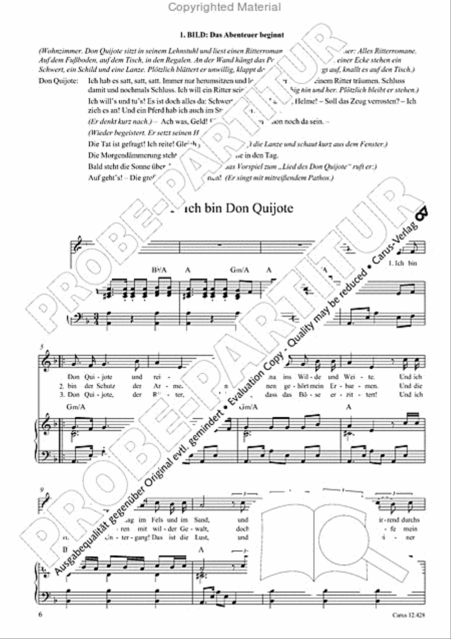 Die seltsamen Abenteuer von Don Quijote und Sancho Pansa Unison Choir scores gallery preview page 8