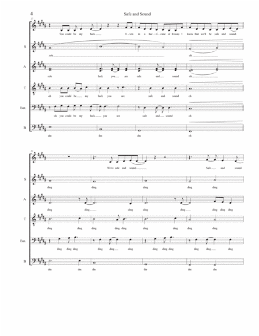 Safe And Sound Safe And Sound 4-Part scores gallery preview page 4