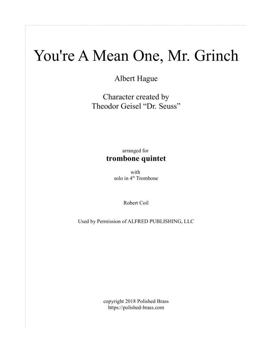 You're A Mean One, Mr. Grinch Small Ensemble scores gallery preview page 1