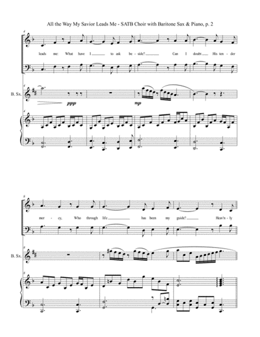 ALL THE WAY MY SAVIOR LEADS ME (SATB Choir with Baritone Sax & Piano - Octavo plus Sax & Choir Part image number null