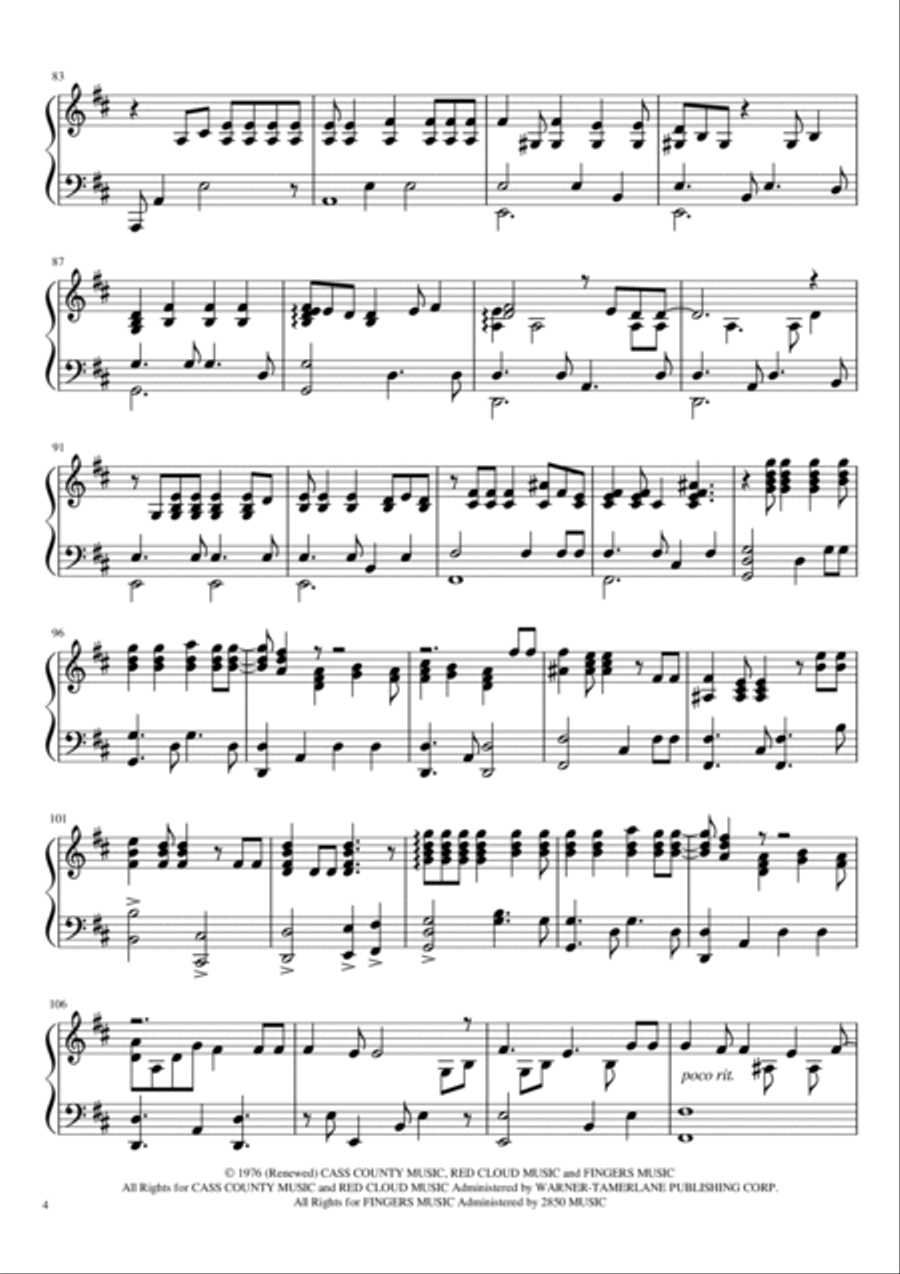 Hotel California Piano Solo scores gallery preview page 4