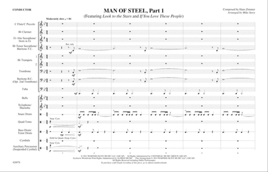 Man of Steel, Part 1: Score Marching Band scores gallery preview page 1