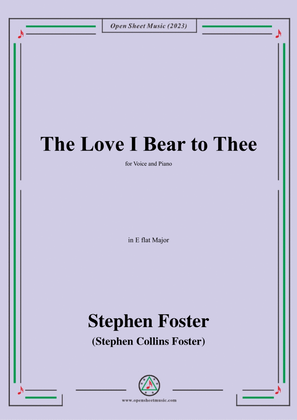 Book cover for S. Foster-The Love I Bear to Thee,in E flat Major