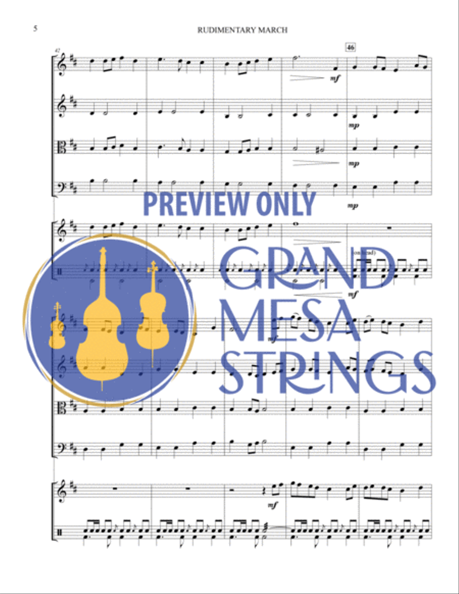 Rudimentary March String Orchestra scores gallery preview page 6