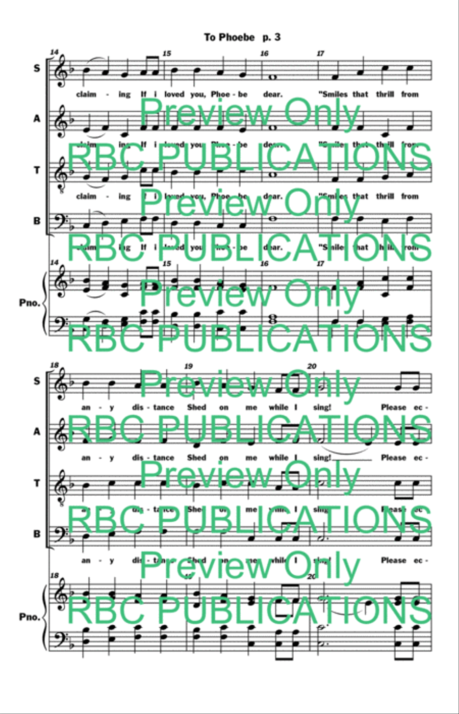 To Phoebe 4-Part scores gallery preview page 6