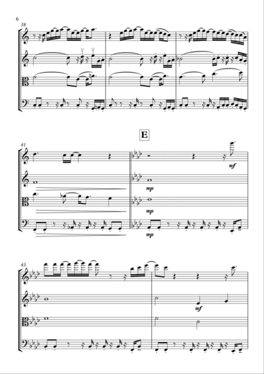 It Ain't Over 'til It's Over String Quartet scores gallery preview page 6