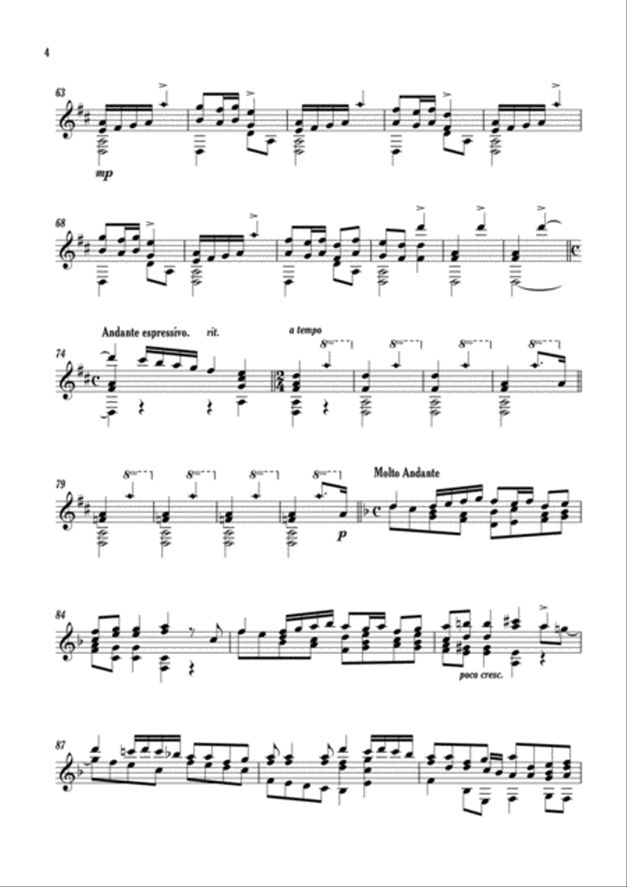 Villanesca Classical Guitar scores gallery preview page 4