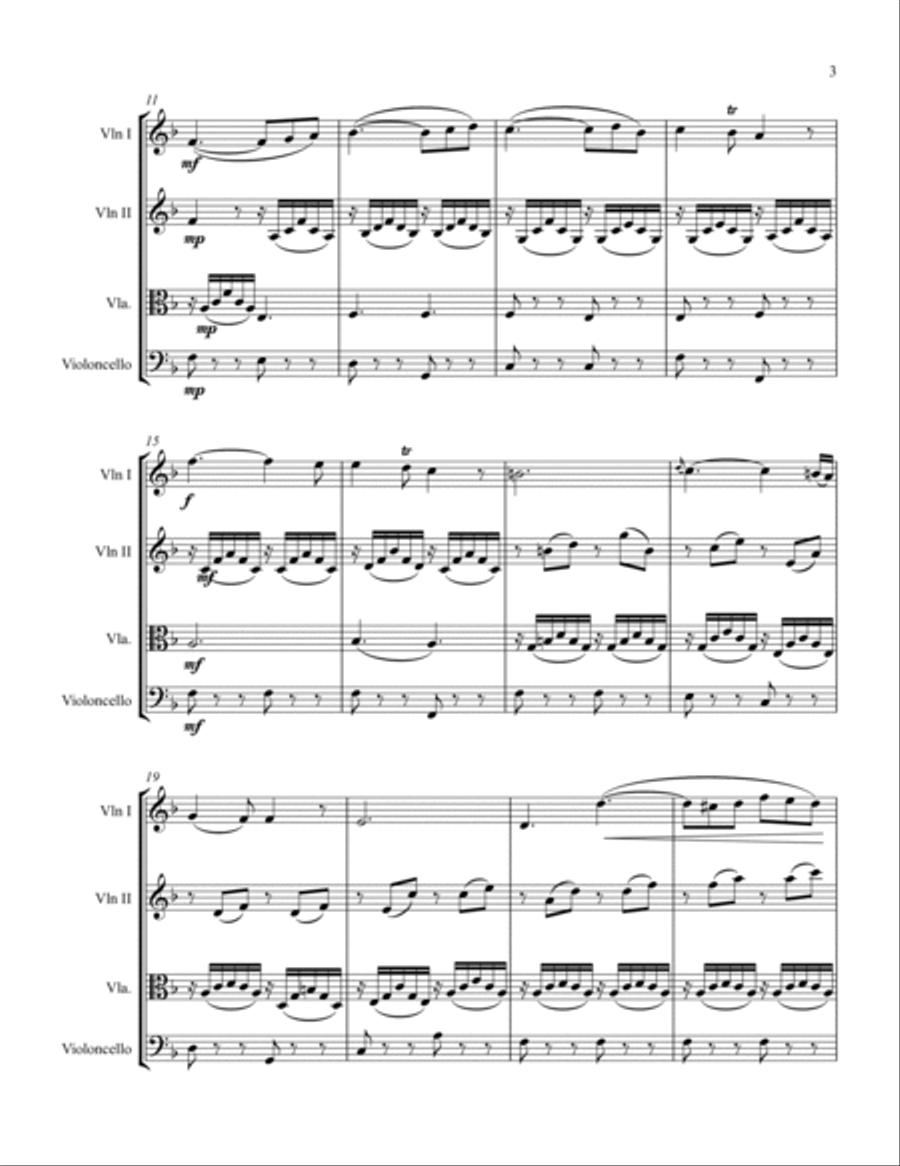 LAUDATE DOMINUM, Mozart, String Quartet, Intermediate Level String Quartet scores gallery preview page 5