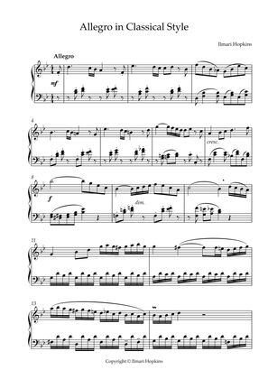 Allegro in Classical Style for piano solo by Ilmari Hopkins