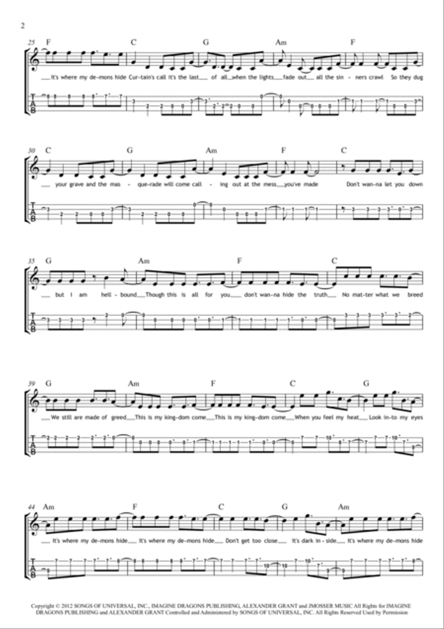Demons Ukulele scores gallery preview page 2