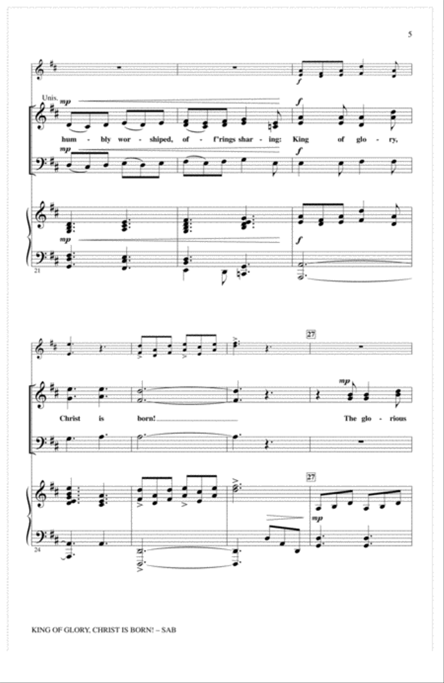 King Of Glory, Christ Is Born! 3-Part scores gallery preview page 4