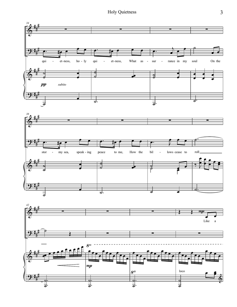 Holy Quietness 4-Part scores gallery preview page 3